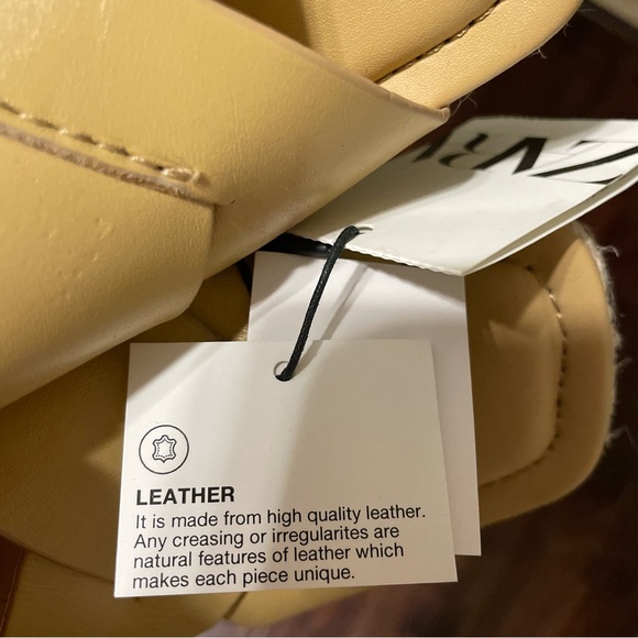 NWT Zara Tan Chunky Heel Espadrille Sandals - Picture 6 of 6